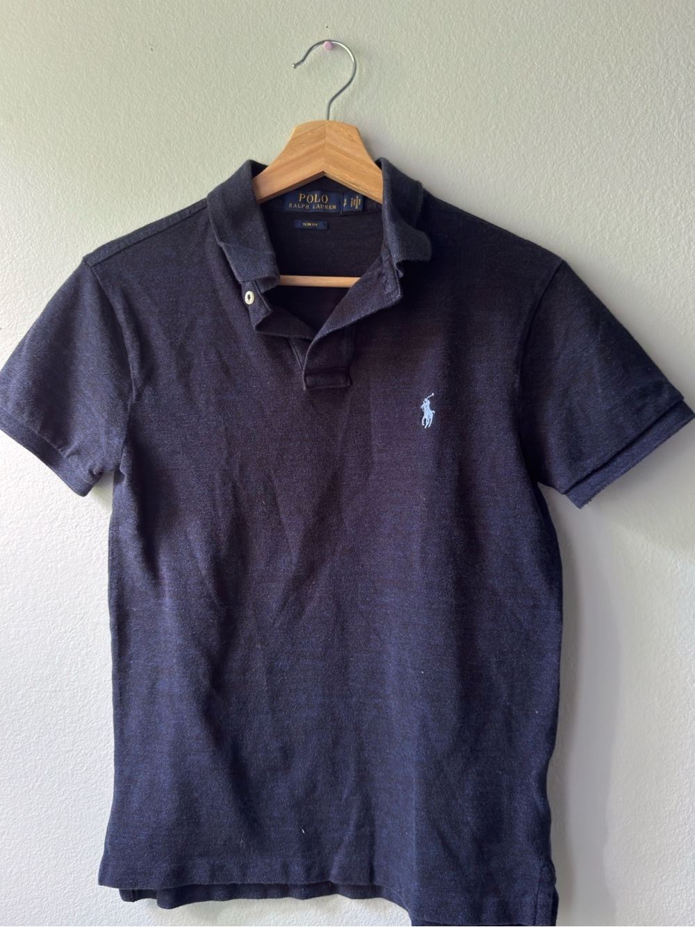 Ralph Lauren Black Polo Shirt with Light Blue Pony